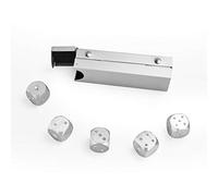 HAPPYGOU 5 pcs Dés avec étui en Aluminium Whisky Pierres Roches pour Boissons Whisky Bière Vin Refroidisseur Bar Glace Cube Seau Porte-Vin Rack Cadeau