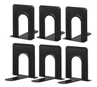 HappyHapi Lot de 3 Paires de Serre-Livres en métal antidérapants pour Ranger des Livres, pour Bureau, Maison, Cuisine, 14 x 12 x 16,5 cm, 3 Paires (6 pièces, Grand)