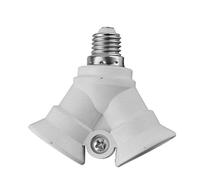 happyhouse Adaptateur de support d'ampoule 009 de qualité supérieure, support de douille d'ampoule professionnel, répartiteur 2 en 1 E27 vers 2 ampoules LED E14 Blanc