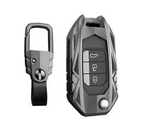 Happyit Alliage de Zinc + Cuir + TPU Couverture de Cas de Clé de Voiture pour Honda Civic CR-V HR-V Accord Jade Crider Odyssey 2015-2018 (Couleur Mate)