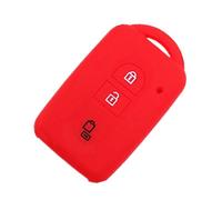 Happyit Cas de Clé de Voiture en Silicone Couverture pour Nissan Juke MICRA Qashqai Juke X-Trail NAVARA 3 Boutons (Rouge)