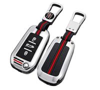 Happyit Cas de Couverture de Clé de Voiture en Alliage de Zinc pour 3008 208 308 508 408 307 4008 pour Citroen C4 C4L C3 C6 C3-XR Picasso DS3 DS4 DS5 3 Boutons (B, Argent)