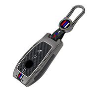 Happyit Cas de Couverture de Clé de Voiture en Alliage de Zinc pour Mercedes Benz A C E S G Class GLC CLE CLA GLB GLS W177 W205 W213 W222 X167 AMG (3 Boutons Couleur Matte)