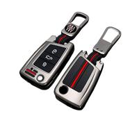 Happyit Cas de Couverture de Clé de Voiture en Alliage de Zinc pour Volkswagen VW Golf 7 MK7 Tiguan mk2 Skoda Octavia A7 Kodiaq 3 Boutons (Couleur Mate)