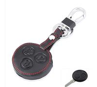 Happyit Cas de Couverture de Clé de Voiture en Cuir Porte-clés pour Benz Casque Mercedes Smart Car 3 Button City Roadster Fortwo Forfour