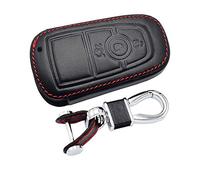 Happyit Cas de Couverture de Clé de Voiture en Cuir Porte-clés pour Ford 2018 2019 Mustang 3 Boutons