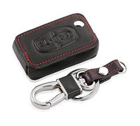 Happyit Cas de Couverture de Clé de Voiture en Cuir Porte-clés pour Peugeot 107 208 207 3008 308 RCZ 508 408 2008 407 307 206 2 Boutons (Noir)