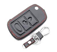Happyit Cas de Couverture de Clé de Voiture en Cuir pour Land Rover Range Rover Sport LR3 Discovery 3 Boutons Télécommande Pliante