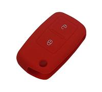 Happyit Cas de Couverture de Clé de Voiture en Silicone pour VW Volkswagen Amarok Polo Golf 4 5 6 MK4 Bora Jetta 2 Boutons (Rouge)