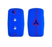 Happyit Cas de Couverture de Coquille de e Voiture en Silicone à Motif en Nid d'abeille pour Mitsubishi Glx Triton 2 Boutons (Bleu)