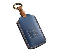 Happyit Coque de clé de voiture en cuir pour Renault Koleos Kadjar Megane Talisman Captur Espace Clio 2016-2023 Dacia Duster 2023 4 boutons, bleu
