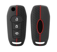 Happyit Coque de clé de voiture en silicone compatible avec Ford Figo 2017 Mondeo 5 Ecosport Puma 2020 Fiesta Mk8 Everest Ranger 3 boutons