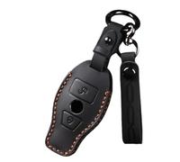Happyit Coque de clé pour Automobile Cuir pour Mercedes Benz A C E S G Klasse GLA CLA GLK GLC CLS W204 W463 W176 W251 W205 AMG 2/3 Boutons (Noir+2B)