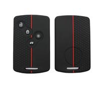 Happyit Coque de Protection de clé en Silicone pour Renault Clio Scenic Megane Duster Sandero Captur Twingo koleos 4 Tasten (Noir +Ligne Rouge)