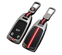 Happyit Coque de Protection pour clé de Voiture Compatible avec Audi A4 B9 A5 A6 8S 8W Q5 Q7 4M S4 S5 S7 TT TTS TFSI RS 3 Boutons (Mat+Boucle carrée)