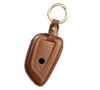 Happyit Coque de Protection pour e voiture en cuir véritable pour bmw 1 2 3 4 5 6 7 Series X1 X3 X4 X5 X6 F30 F34 F10 F07 F20 G30 F15 F16 3/4 Boutons (Marron+4B)