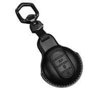 Happyit Coque de Protection pour clé de voiture en cuir véritable pour bmw Mini Cooper Clubman Hardtop Hatchback Countryman F54 F55 F56 F57 F60 3 Boutons (Noir)