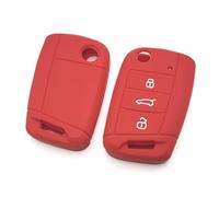 Happyit Coque de Protection pour clé de Voiture en Silicone pour Volkswagen VW Golf 7 Beetle Jetta Bora Passat Polo Tiguan 3 Boutons (Rouge)
