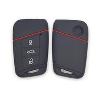 Happyit Coque de Protection pour clé de Voiture en Silicone pour Volkswagen VW Passat B8 Arteon CC New Magotan B5 Jetta Skoda A7 Variant 3 Boutons (Negro)