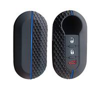 Happyit Coque en silicone pour e voiture Fiat 500 Ducato Panda 500 L Punto Lancia Musa (noir + bleu)