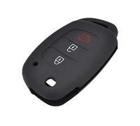 Happyit Couverture de Cas de Clé de Voiture en Silicone pour Hyundai Creta I10 I20 Tucson Elantra Santa Fe 2016-2019 3 Boutons (Noir)