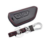 Happyit Couverture de Étui à Clé de Voiture en Cuir Compatible avec VW Volkswagen Golf 8 Mk8 2020 Skoda 3 Boutons (Rouge)
