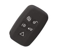 Happyit Couverture de Étui à Clé de Voiture en Silicone Convient pour Land Rover Range Rover Sport Evoque Freelander 2 Discover Discovery 5 Boutons (Noir)
