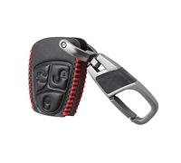 Happyit Cuir Cas de Couverture de Clé de Voiture Porte-clés pour Mercedes Benz AMG B C E S ML SLK CLK CL Class 3 Boutons Fob sans clé (Ligne Rouge)