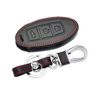 Happyit Cuir Cas de Couverture de Clé de Voiture Porte-clés pour Nissan Qashqai Pathfinder Versa Tidda Murano Rogue X-Trail 3 Boutons Clé Intelligente