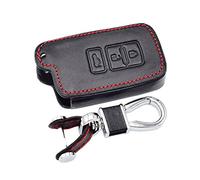 Happyit Cuir Cas de Couverture de Clé de Voiture Porte-clés pour Toyota Camry Corolla Avalon Rav4 Land Cruiser 3 Boutons Sans clé