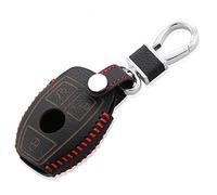 Happyit Cuir Voiture Clé Cas de Couverture Porte-clés pour Mercedes Benz W203 W210 W211 W204 E S CLS CLK CLA SLK C350 E550 (Rouge)