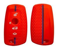 Happyit Étui de Protection en Silicone pour clé de Voiture für BMW 1 2 3 4 5 6 7 Series X3 X4 M2 M3 M4 M5 M6 GT3 GT5 4 Boutons (Rouge)
