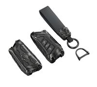 Happyit Étui pour clé de Voiture, Coque de Support pour VW Volkswagen Golf 8 2020 Skoda Octavia A8 2021 Seat Leon MK4 3 Boutons (Noir+Corde)