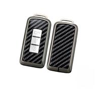 Happyit Étuis pour clés de Voiture en Fibre de Carbone et Alliage de Zinc pour Mitsubishi Lancer Outlander ASX Eclipse Cross Pajero Shogun 3 Boutons (Noir)