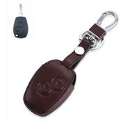 Happyit Housse de Protection à clé en Cuir pour Clio Scenic Megane Duster Sandero Captur Twingo Modus 2 Boutons (Marron)