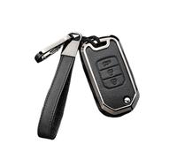 Happyit Housse en Alliage de Cuir pour clé de Voiture Accessoire pour Honda Civic HRV CRV XRV CR-V Crider Odyssey Pilot Fit 3 Boutons (Noir+Gris)