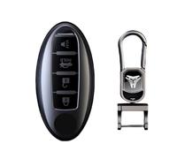 Happyit Housse pour clés de Voiture Gris Titane pour Nissan Cube Juke Versa Note X-Trail Qashaqai Sunny Juke Altima TIIDA Murano Maxima 2/3/4 Boutons (Boucle carrée+4B2)