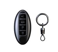 Happyit Housse pour clés de Voiture Gris Titane pour Nissan Cube Juke Versa Note X-Trail Qashaqai Sunny Juke Altima TIIDA Murano Maxima 2/3/4 Boutons (Boucle Ronde+4B2)