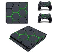 Happyit PS4 Slim Skin Sticker Autocollant Protecteur de Peau de décalque de Vinyle pour Sony PlayStation 4 Slim Console + 2 Peaux de contrôleur (B) (B9)