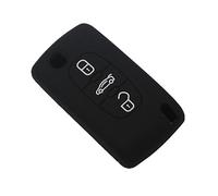 Happyit Silicone Clé de Voiture Couverture de Cas pour Peugeot RCZ Citroen 3 Boutons (Noir)