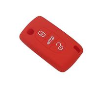 Happyit Silicone Clé de Voiture Couverture de Cas pour Peugeot RCZ Citroen 3 Boutons (Rouge)