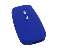 Happyit Silicone Clé De Voiture Housse pour Toyota CHR C-HR Camry Prius Prado 2 Touche sans Clé Smart Key (Bleu)