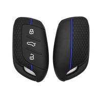 Happyit Silicone Remote Key Shell Case Cover pour MG4 MG5 MG6 MG3 MG7 MG ZS EV HS EHS ZX GT Roewe RX3 RX8 ERX5 RX5 I6 I5 3 Boutons (Noir + Ligne Bleue)