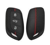 Happyit Silicone Remote Key Shell Case Cover pour MG4 MG5 MG6 MG3 MG7 MG ZS EV HS EHS ZX GT Roewe RX3 RX8 ERX5 RX5 I6 I5 3 Boutons (Noir +Ligne Rouge)