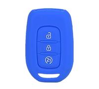 Happyit Silicone Voiture Clé Housse Case pour Renault Duster Sandero Logan Clio Captur Laguna Scenic 2015 2016 2017 3 Boutons Clé À Distance (Bleu)