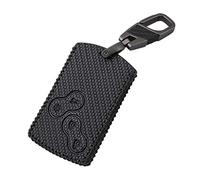 Happyit Style de Fibre de Carbone Cas de Couverture de Clé de Voiture en Cuir Porte-clés pour Renault Clio Scenic Megane Duster Sandero Capturer Twingo koleos 4 Boutons (Ligne Noire)