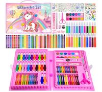 HappyKidsClub 3-9 Years Old Girls Gifts, Colouring Sets for Children Unicorn Gifts for Girls Birthday Presents Toys for 3-9 Year Olds Girl Colouring Pencils Crayons for Kids Art Set1