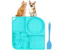 HappyLong Gamelle à alimentation lente pour chiens et chats, tapis à lécher avec ventouse antidérapante, mangeoire interactive en silicone de qualité alimentaire pour manger lentement - Aqua