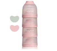 Happymami - Doseur de Lait en Poudre ou de Céréales, Couleur Rose Soie, 4 Compartiments Portables de 360ml Chacun, Facile à Transporter, Ouverture Unique, Surface Intérieure Anti-adhérente