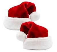 happymas Lot de 2 bonnets de Noël rouges - Taille unisexe - Bonnet de Père Noël rouge - Pour Noël, fête de Noël et marché de Noël - Adultes et enfants